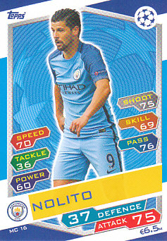 Nolito Manchester City 2016/17 Topps Match Attax CL #MC16